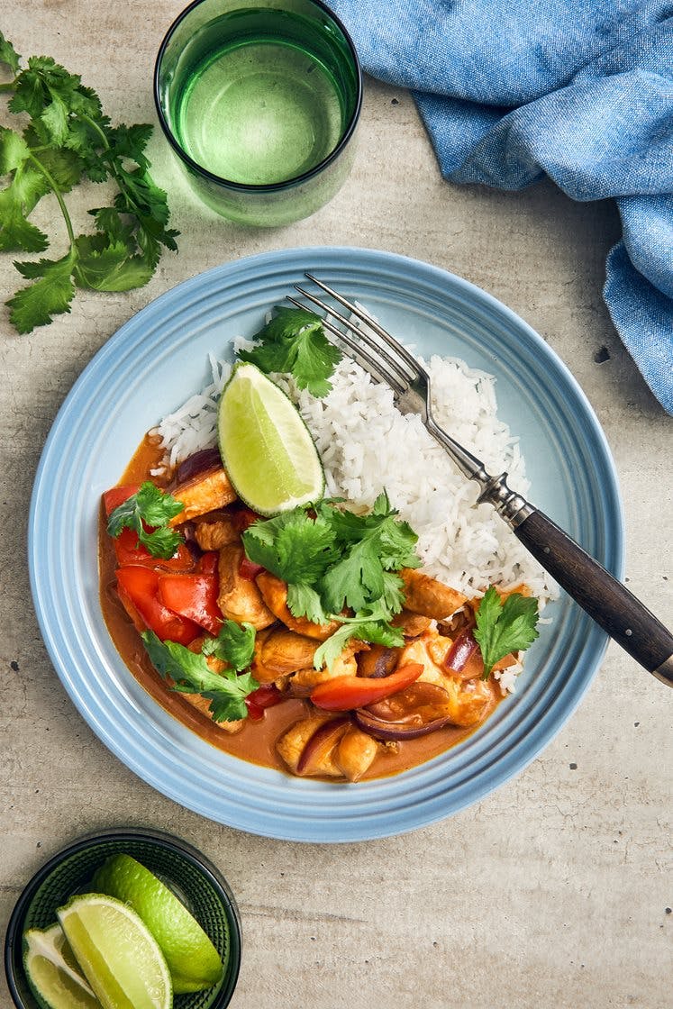 Sweet-chili chicken med paprika och basmatiris